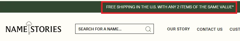 Name Stories Free shipping offer